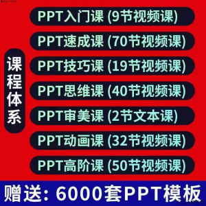PPT视频教程幻灯制作动画演示文稿Office办公软件入门到高阶课程-淘宝虚拟仓