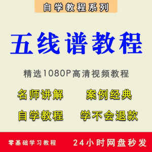 五线谱视频教程教学培训课程在线自学儿童零基础从入门到精通教程-淘宝虚拟仓