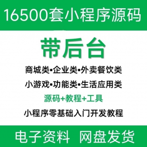 小程序源码商城开发实战教程:企业版带公众号后台+小游戏开发视频课程-鱼渣资源