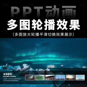 图片[1]-高级感7张多图放大轮播平滑切换效果排版展示动画动态ppt模板素材-淘宝虚拟仓