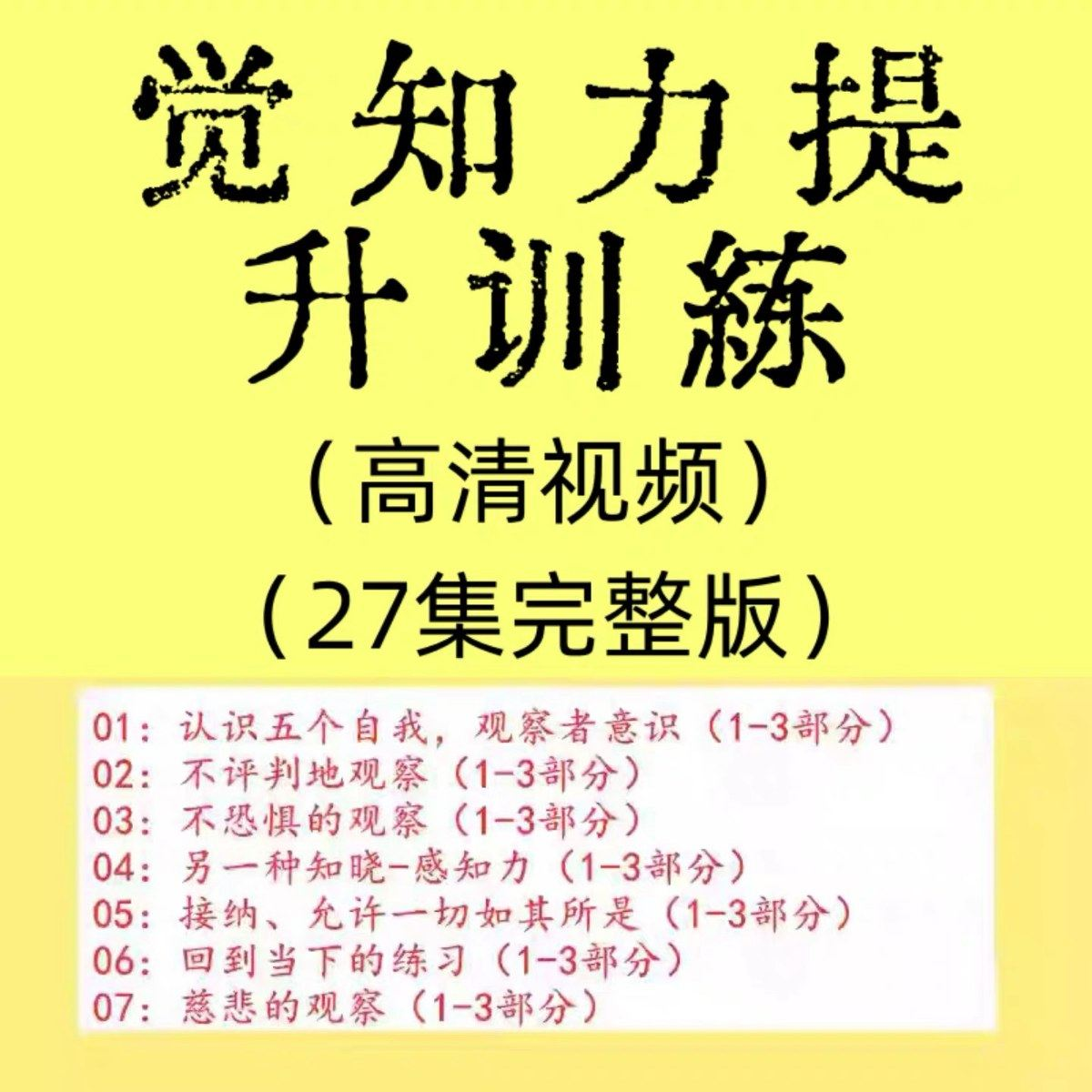 觉知力训练感知力国学智慧2025年心理学自我意识内心疗愈视频教程-淘宝虚拟仓
