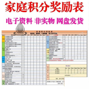 B267家庭积分奖励儿童惩罚积分表小学生儿童自律表可打印电子模板-知享资源网