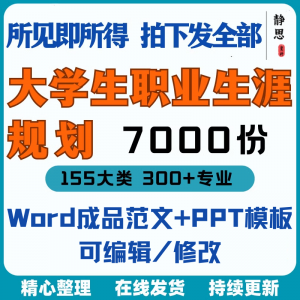 图片[1]-新款大学生职业生涯规划书成长就业赛道学业规划word成品范文ppt-淘宝虚拟仓