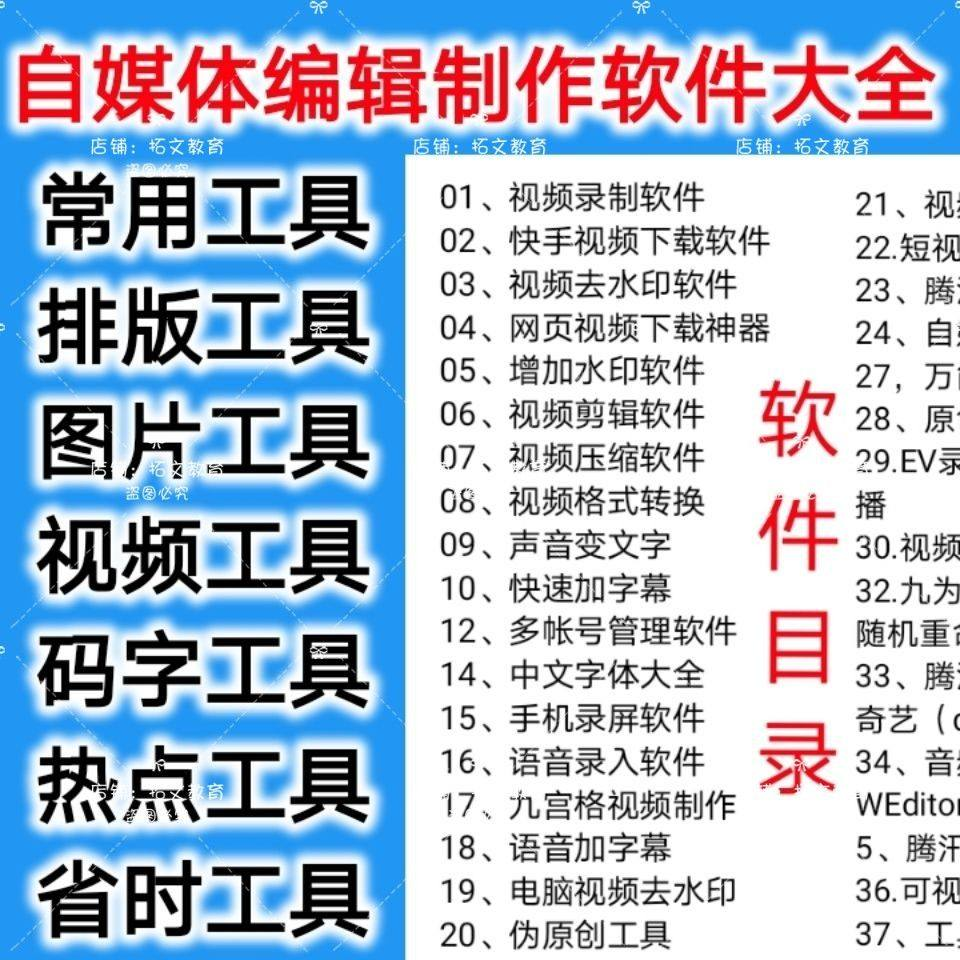 自媒体编辑制作软.件视频剪辑处理去水印工具视频压缩工具大全套-淘宝虚拟仓