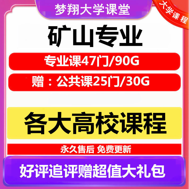 大学矿山专业视频教程矿山机械边坡工程 采矿72门自学课程赠PPT-淘宝虚拟仓