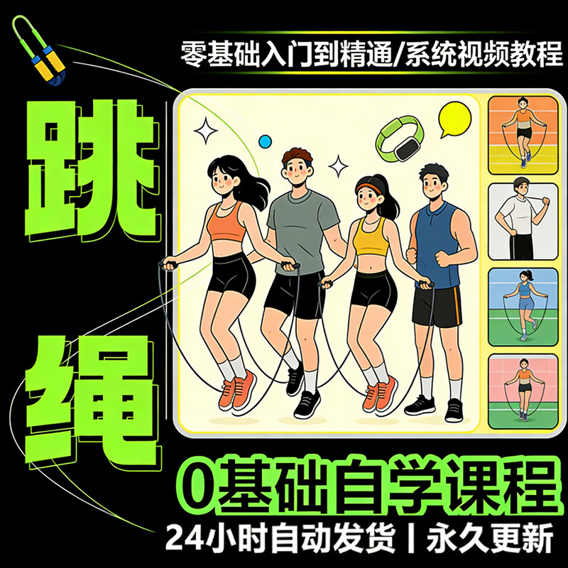 儿童成人跳绳教程花样花样提速技巧规范动作教学系统视频课程素材-淘宝虚拟仓