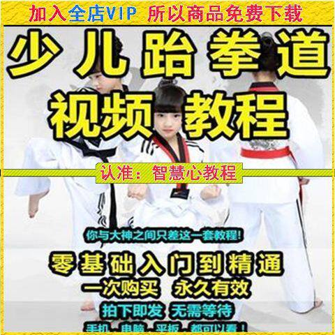 跆拳道自学教学视频跆拳道训练视频跆拳道运动教程少儿培训素材-淘宝虚拟仓