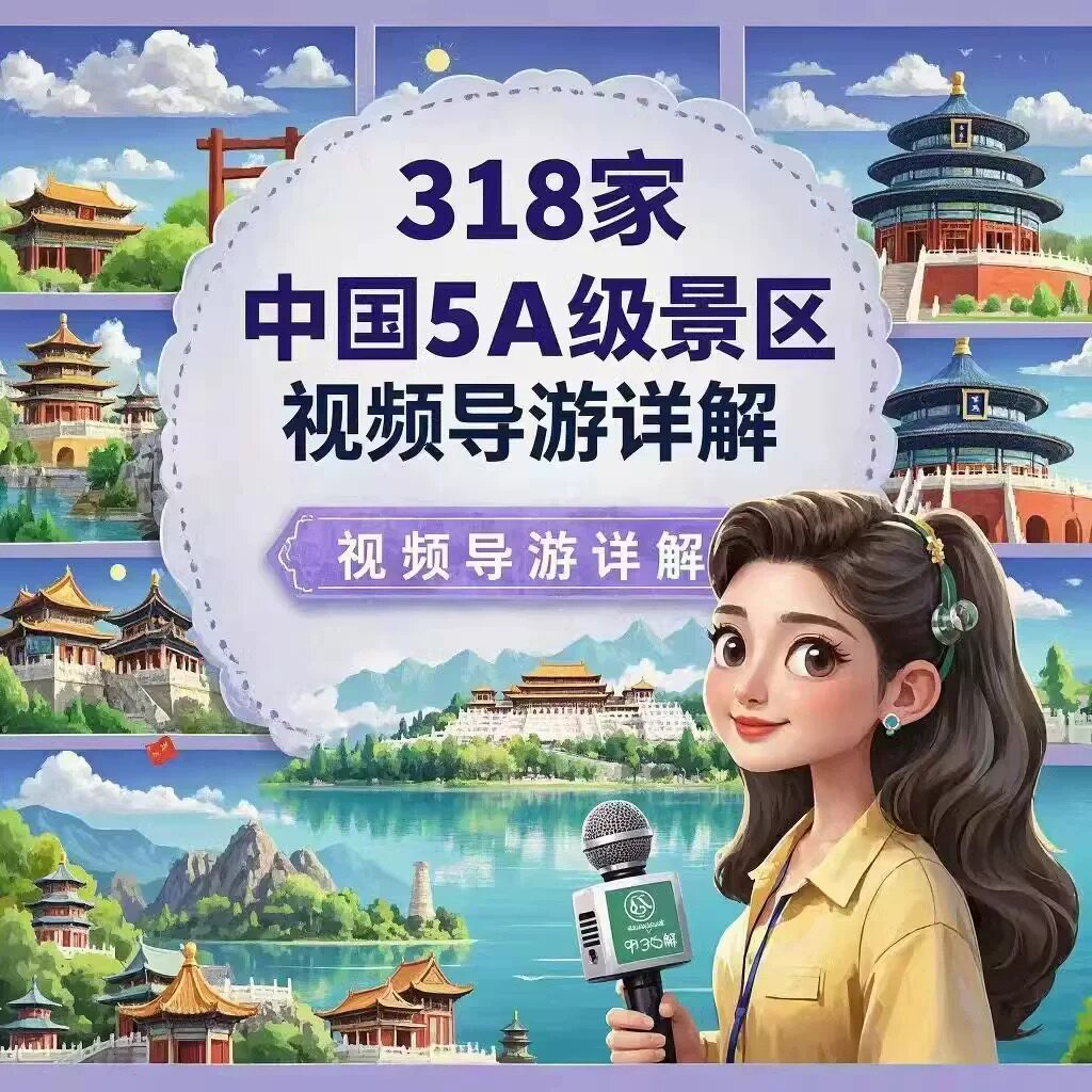 全国旅游景点讲解318家5A景区视频攻略导游航拍游览风景名胜大全-淘宝虚拟仓