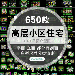 CAD户型图大全:住宅小区室内布置设计平面施工图纸实用合集-鱼渣资源