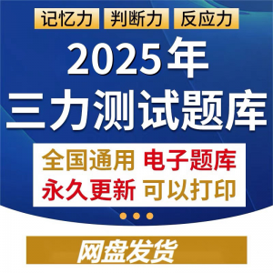 2025年三力测试题库c1c2证F证70周岁考记忆力判断力反应力测试题-淘宝虚拟仓